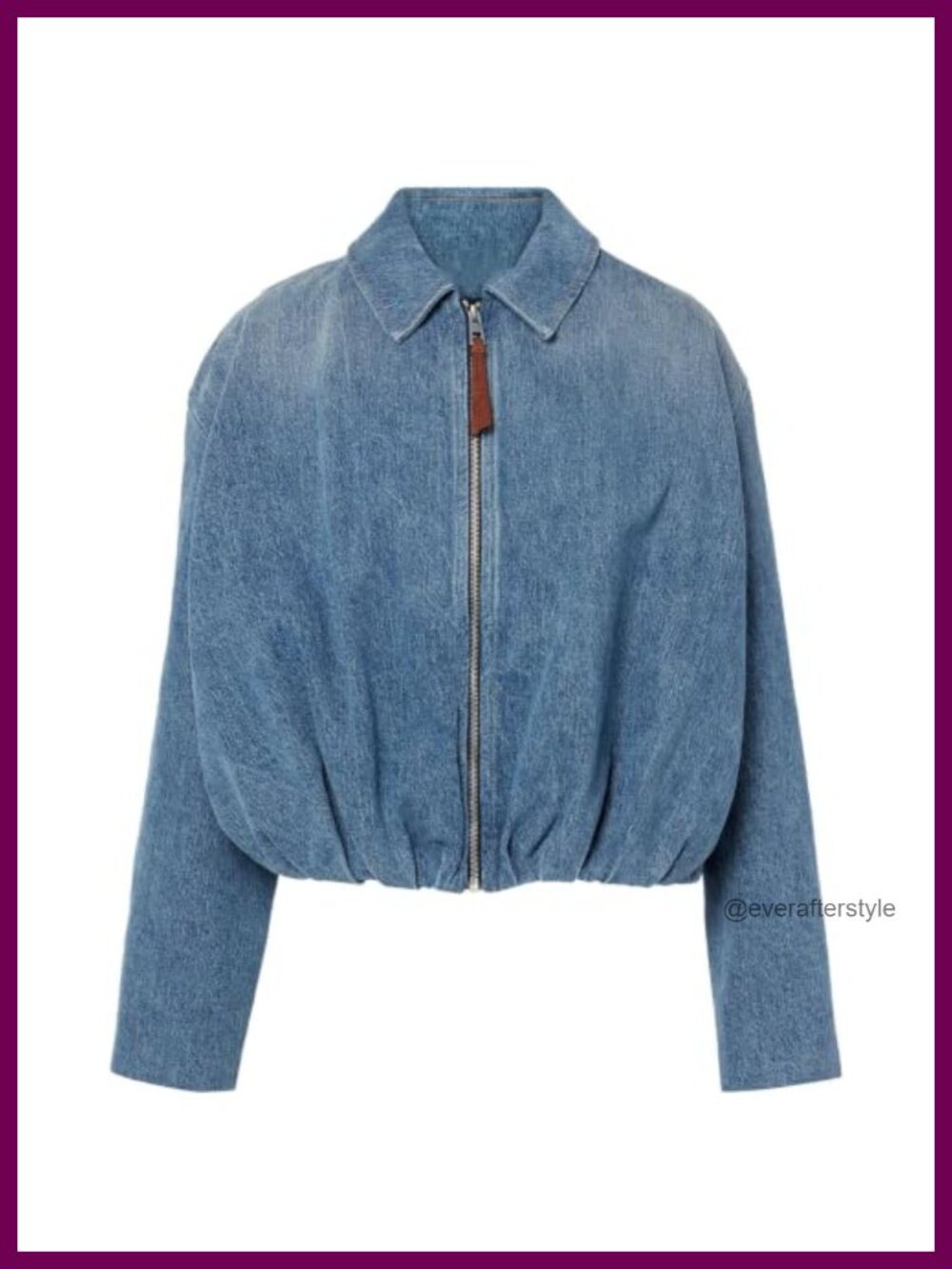 Women's Denim Bomber Jacket Draped Zip Up Jean Jacket